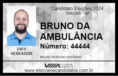 Candidato BRUNO DA AMBULÂNCIA 2024 - TARUMÃ - Eleições