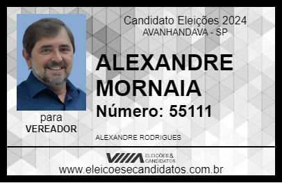 Candidato ALEXANDRE MORNAIA 2024 - AVANHANDAVA - Eleições