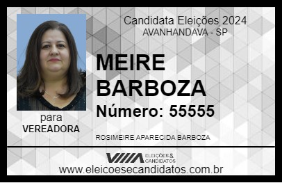 Candidato MEIRE BARBOZA 2024 - AVANHANDAVA - Eleições