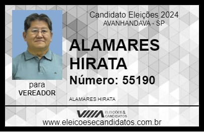 Candidato ALAMARES HIRATA 2024 - AVANHANDAVA - Eleições