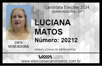 Candidato LUCIANA MATOS 2024 - AVANHANDAVA - Eleições