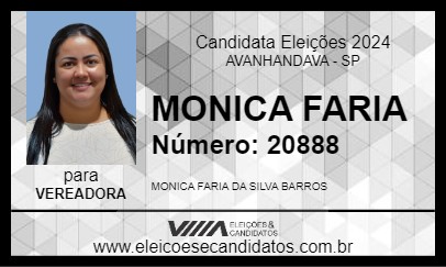 Candidato MONICA FARIA 2024 - AVANHANDAVA - Eleições