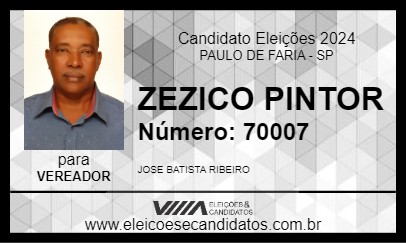 Candidato ZEZICO PINTOR 2024 - PAULO DE FARIA - Eleições