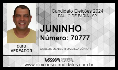 Candidato JUNINHO 2024 - PAULO DE FARIA - Eleições