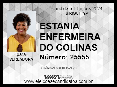 Candidato ESTANIA ENFERMEIRA DO COLINAS 2024 - BIRIGUI - Eleições