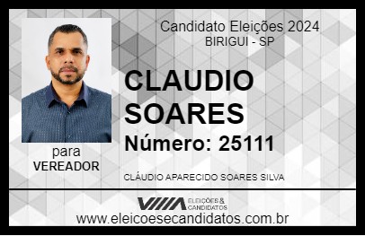 Candidato CLAUDIO SOARES 2024 - BIRIGUI - Eleições