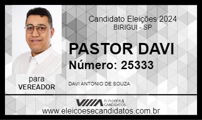 Candidato PASTOR DAVI 2024 - BIRIGUI - Eleições