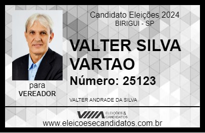 Candidato VALTER SILVA VARTAO 2024 - BIRIGUI - Eleições