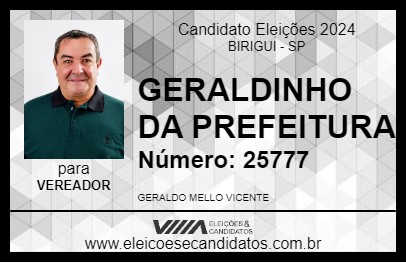 Candidato GERALDINHO DA PREFEITURA 2024 - BIRIGUI - Eleições