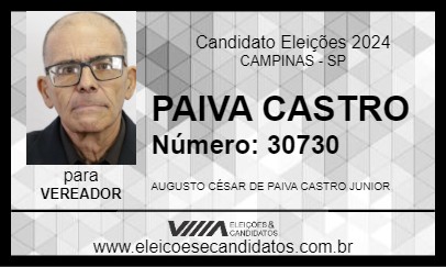 Candidato PAIVA CASTRO 2024 - CAMPINAS - Eleições