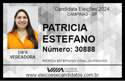 Candidato PATRICIA ESTEFANO 2024 - CAMPINAS - Eleições