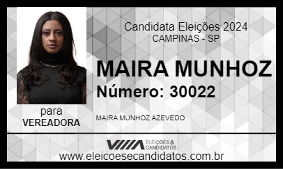 Candidato MAIRA MUNHOZ 2024 - CAMPINAS - Eleições