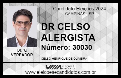 Candidato DR CELSO ALERGISTA 2024 - CAMPINAS - Eleições