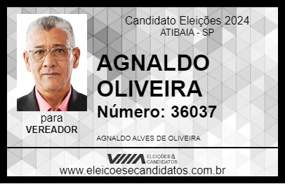 Candidato AGNALDO OLIVEIRA 2024 - ATIBAIA - Eleições