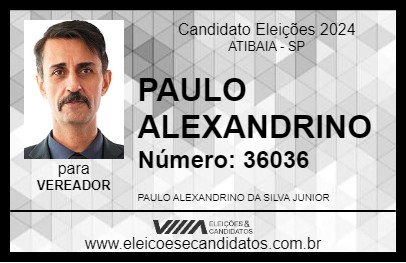 Candidato PAULO ALEXANDRINO 2024 - ATIBAIA - Eleições