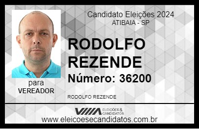 Candidato RODOLFO REZENDE 2024 - ATIBAIA - Eleições