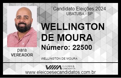 Candidato WELLINGTON DE MOURA 2024 - UBATUBA - Eleições