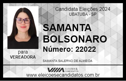 Candidato SAMANTA BOLSONARO 2024 - UBATUBA - Eleições