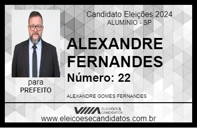 Candidato ALEXANDRE FERNANDES 2024 - ALUMÍNIO - Eleições