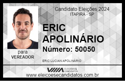 Candidato ERIC APOLINÁRIO 2024 - ITAPIRA - Eleições