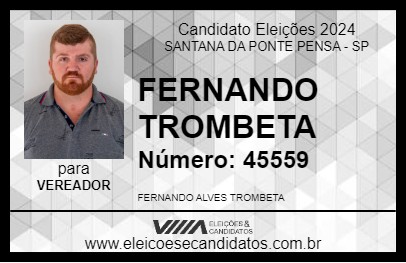 Candidato FERNANDO TROMBETA 2024 - SANTANA DA PONTE PENSA - Eleições