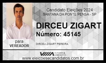 Candidato DIRCEU ZIGART 2024 - SANTANA DA PONTE PENSA - Eleições