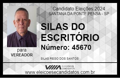 Candidato SILAS DO ESCRITÓRIO 2024 - SANTANA DA PONTE PENSA - Eleições