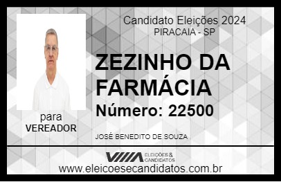 Candidato ZEZINHO DA FARMÁCIA 2024 - PIRACAIA - Eleições