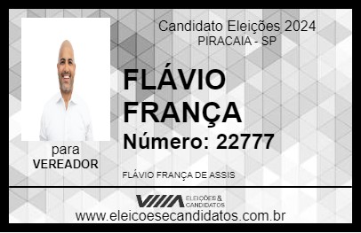 Candidato FLÁVIO FRANÇA 2024 - PIRACAIA - Eleições