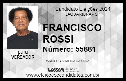 Candidato FRANCISCO ROSSI 2024 - JAGUARIÚNA - Eleições