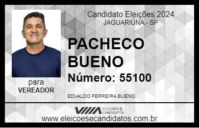 Candidato PACHECO BUENO 2024 - JAGUARIÚNA - Eleições