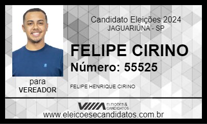 Candidato FELIPE CIRINO 2024 - JAGUARIÚNA - Eleições