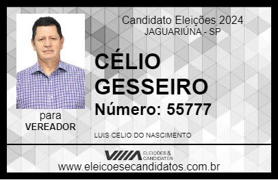 Candidato CÉLIO GESSEIRO 2024 - JAGUARIÚNA - Eleições