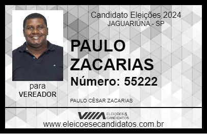 Candidato PAULO ZACARIAS 2024 - JAGUARIÚNA - Eleições