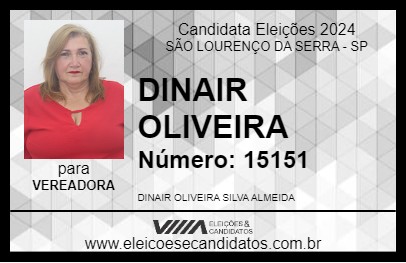 Candidato DINAIR OLIVEIRA 2024 - SÃO LOURENÇO DA SERRA - Eleições