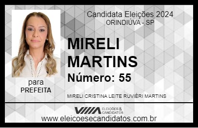 Candidato MIRELI MARTINS 2024 - ORINDIÚVA - Eleições