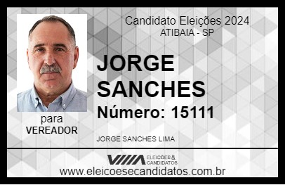 Candidato JORGE SANCHES 2024 - ATIBAIA - Eleições