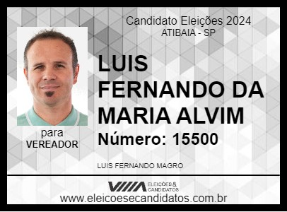 Candidato LUIS FERNANDO DA MARIA ALVIM 2024 - ATIBAIA - Eleições