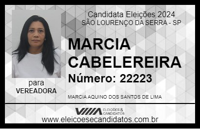 Candidato MARCIA CABELEREIRA 2024 - SÃO LOURENÇO DA SERRA - Eleições