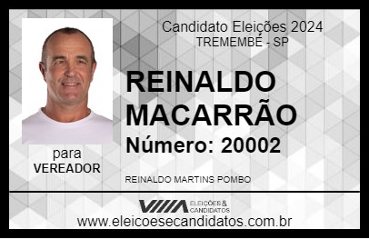 Candidato REINALDO MACARRÃO 2024 - TREMEMBÉ - Eleições