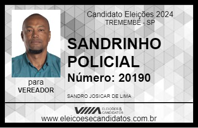 Candidato SANDRINHO POLICIAL 2024 - TREMEMBÉ - Eleições