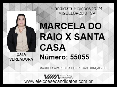 Candidato MARCELA DO RAIO X SANTA CASA 2024 - MIGUELÓPOLIS - Eleições