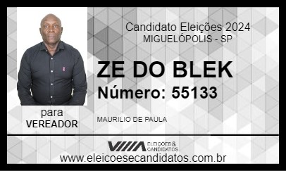 Candidato ZE DO BLEK 2024 - MIGUELÓPOLIS - Eleições