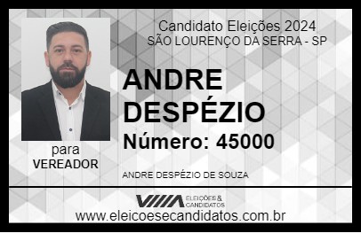 Candidato ANDRE DESPÉZIO 2024 - SÃO LOURENÇO DA SERRA - Eleições