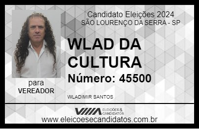 Candidato WLAD DA CULTURA 2024 - SÃO LOURENÇO DA SERRA - Eleições