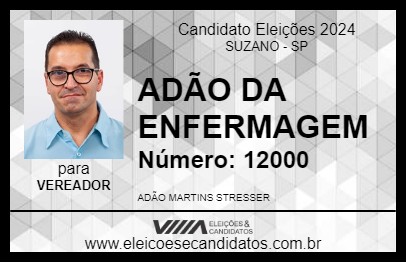 Candidato ADÃO DA ENFERMAGEM 2024 - SUZANO - Eleições