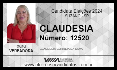 Candidato CLAUDESIA 2024 - SUZANO - Eleições