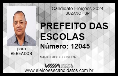 Candidato MARIO ALUNO CONSCIENTE 2024 - SUZANO - Eleições