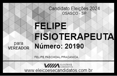 Candidato FELIPE FISIOTERAPEUTA 2024 - OSASCO - Eleições