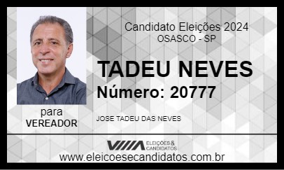 Candidato TADEU NEVES 2024 - OSASCO - Eleições